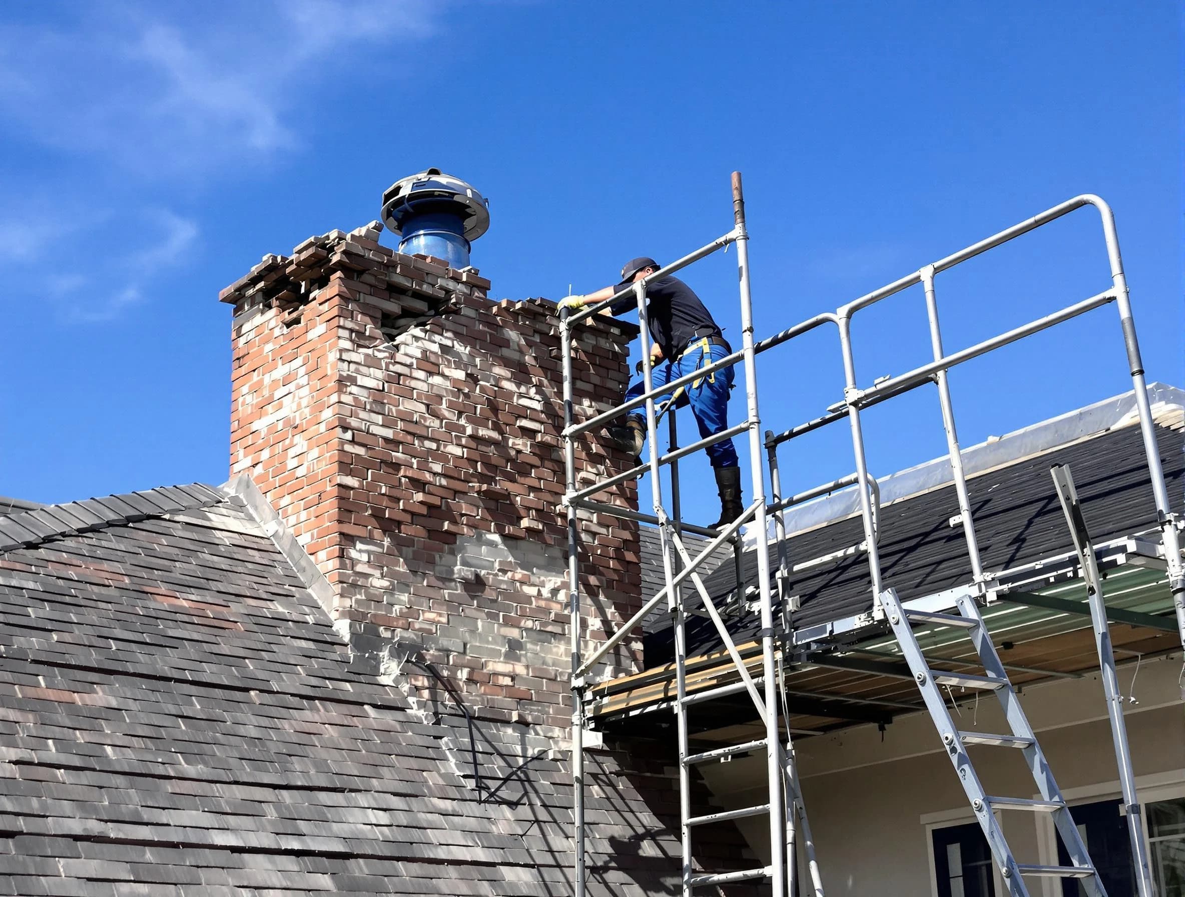Rebuilding a chimney structure by Santaquin Chimney Sweep in Santaquin, UT