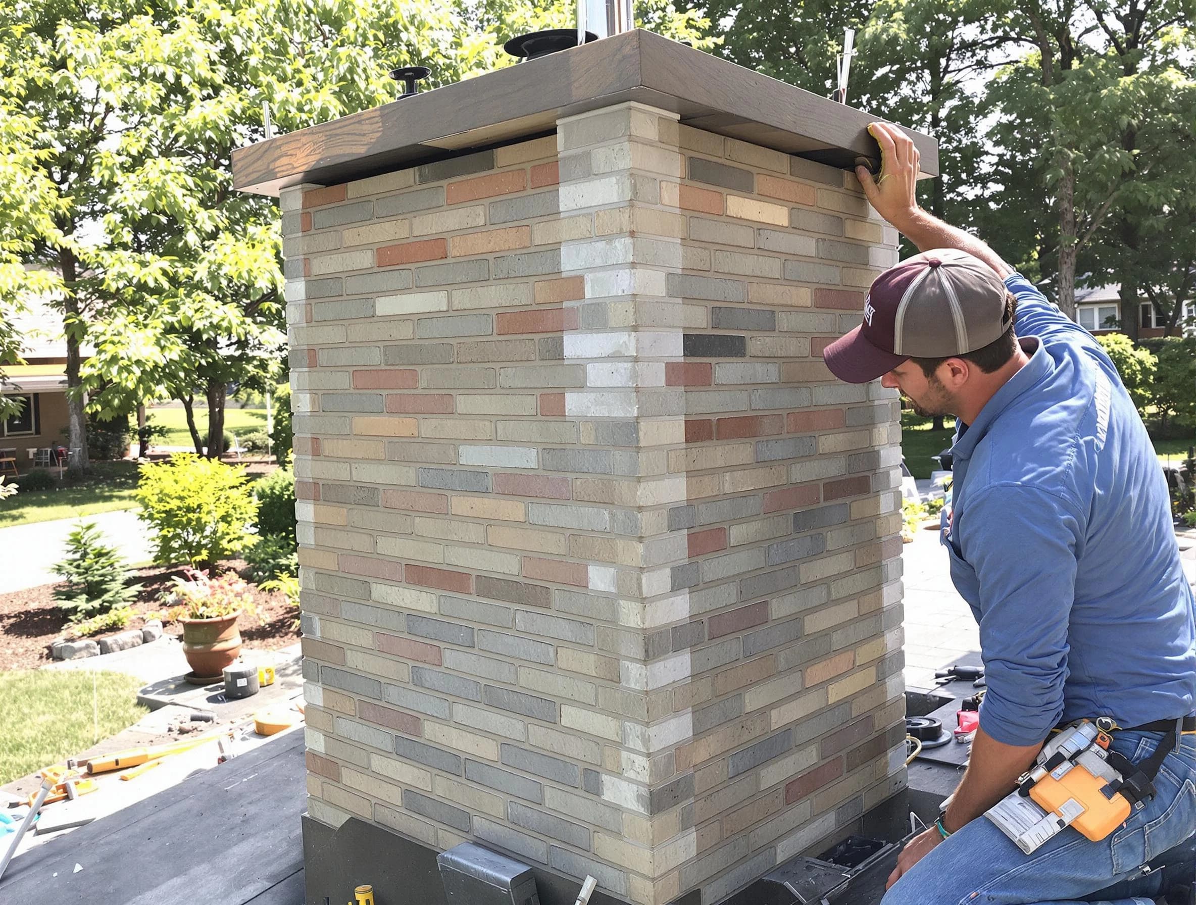 Santaquin Chimney Sweep completing a modern chimney remodel in Santaquin, UT