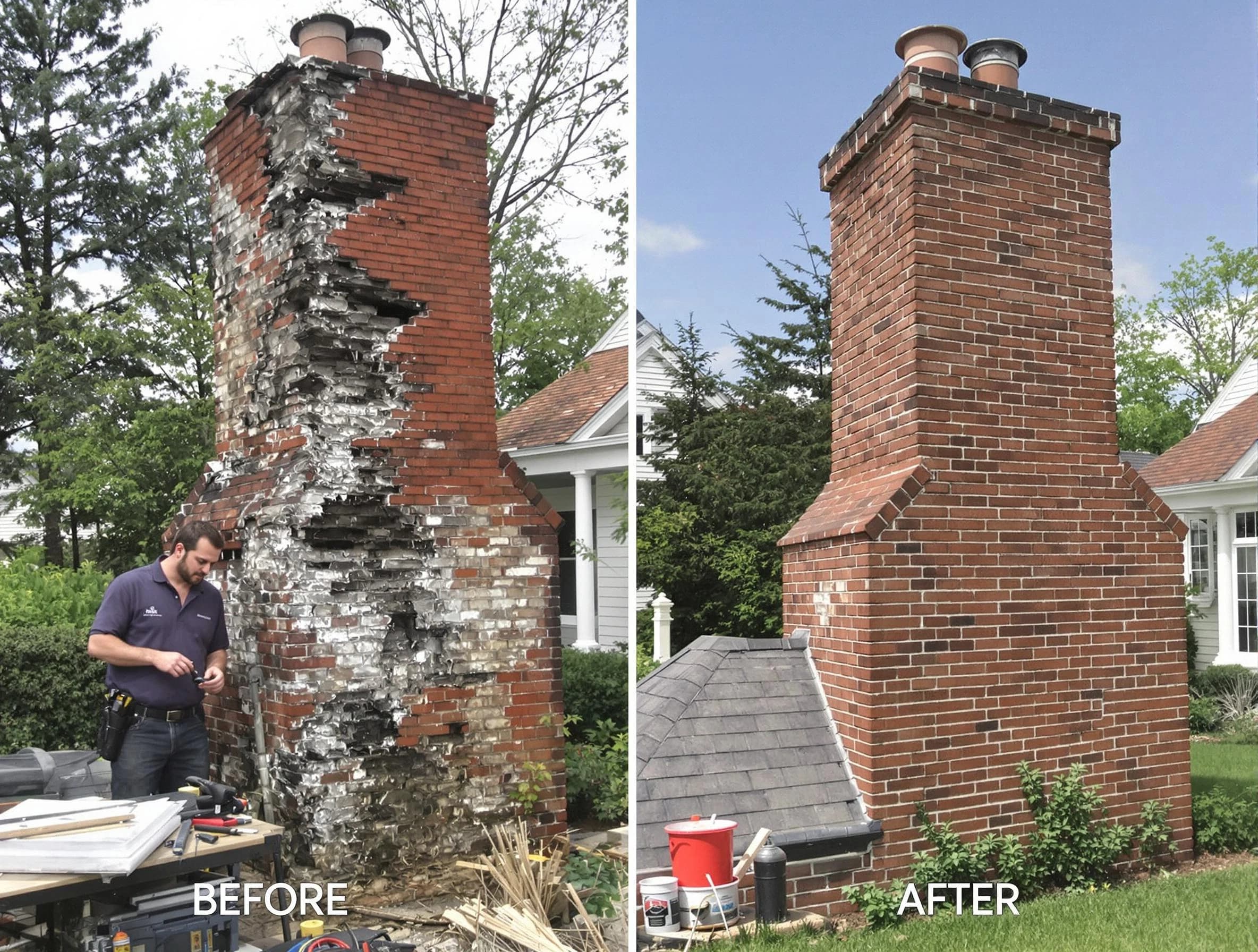 Santaquin Chimney Sweep performing a full chimney restoration in Santaquin, UT