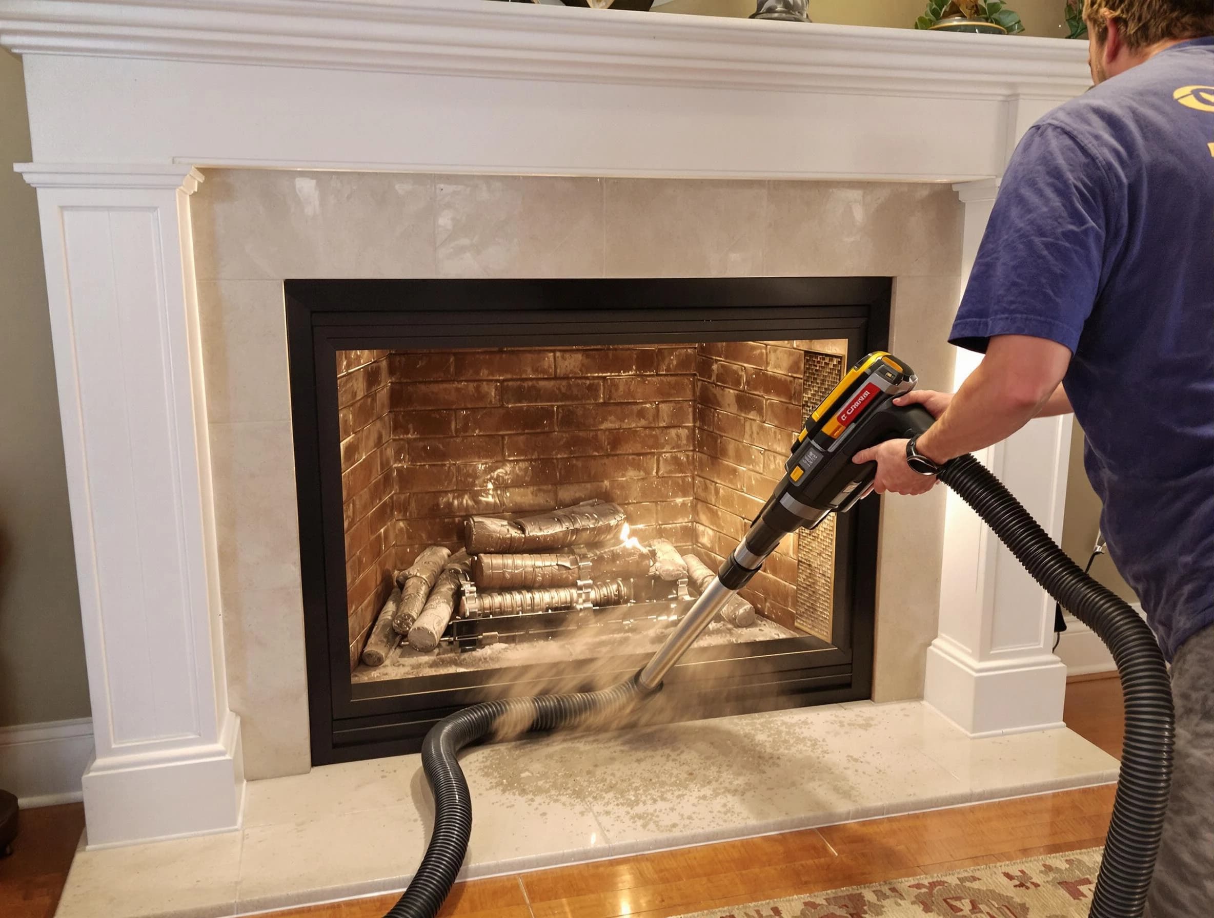 Fireplace cleaning performed by Santaquin Chimney Sweep in Santaquin, UT