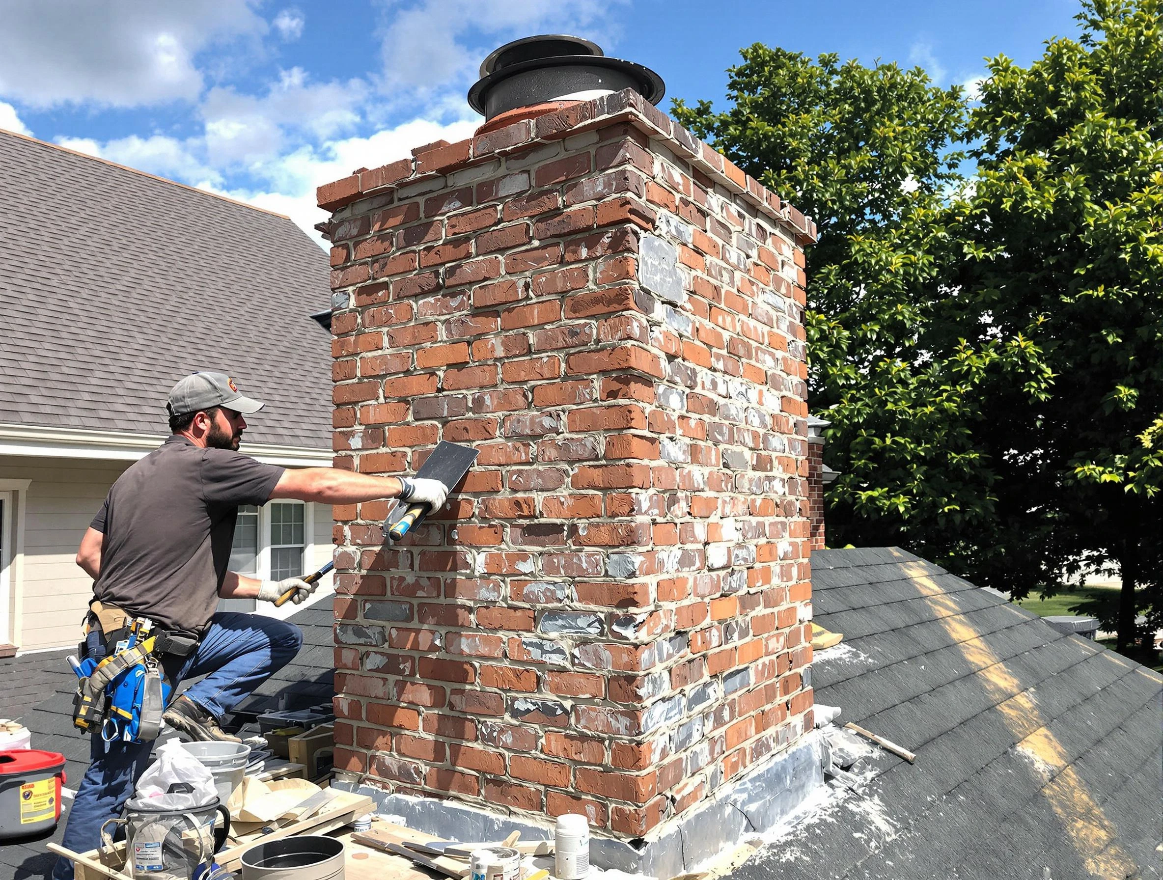 Completed chimney rebuild by Santaquin Chimney Sweep in Santaquin, UT