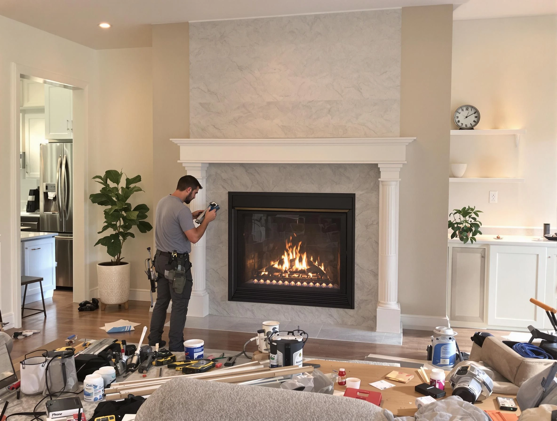 Newly installed fireplace by Santaquin Chimney Sweep in Santaquin, UT