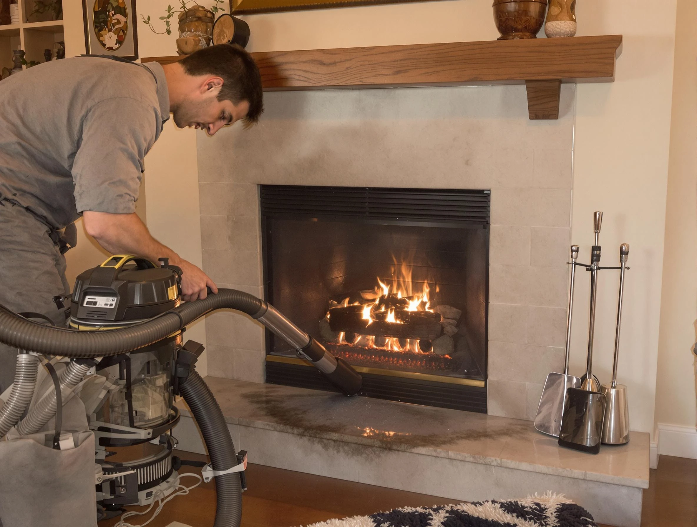 Routine fireplace upkeep by Santaquin Chimney Sweep in Santaquin, UT