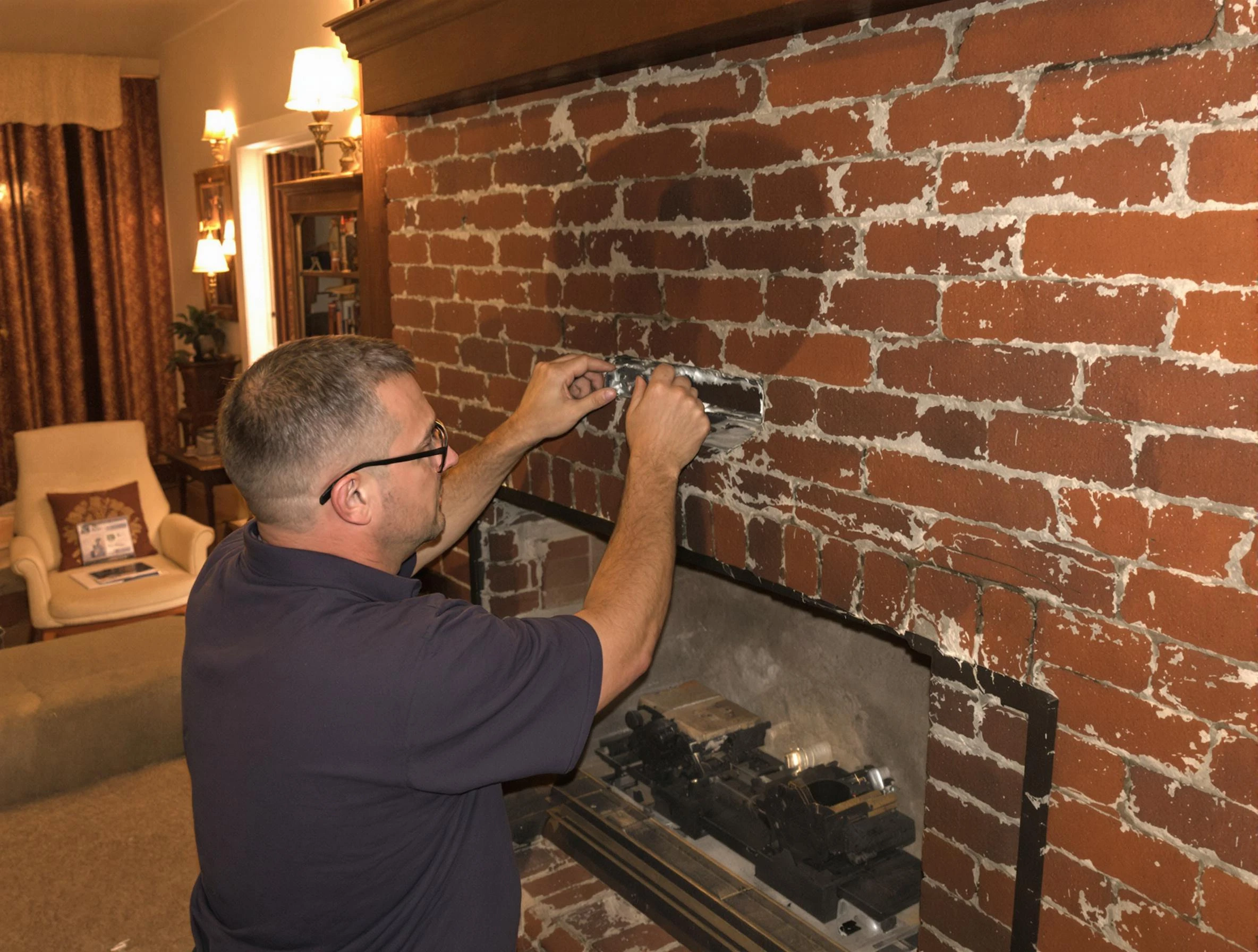 Santaquin Chimney Sweep expert fixing a fireplace in Santaquin, UT